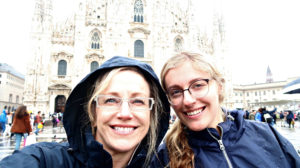 Sydney Alison and her mom in Milan