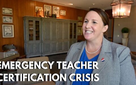 Woman discusses the emergency teacher certification crisis in Oklahoma.