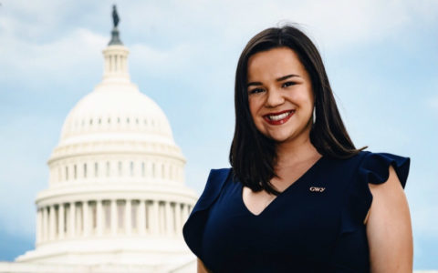 TU Law student Julie Combs in front of the Capitol Building in Washington, DC