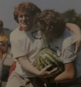 Lambda Chi members at Watermelon Fest in 1970.