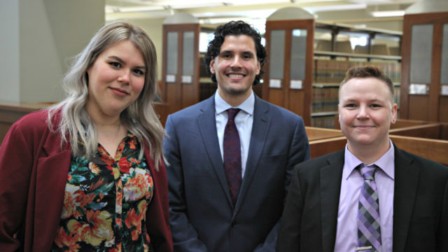 TU Law students Grayson Kirk, Kevin McIlwain and Vic Wiener