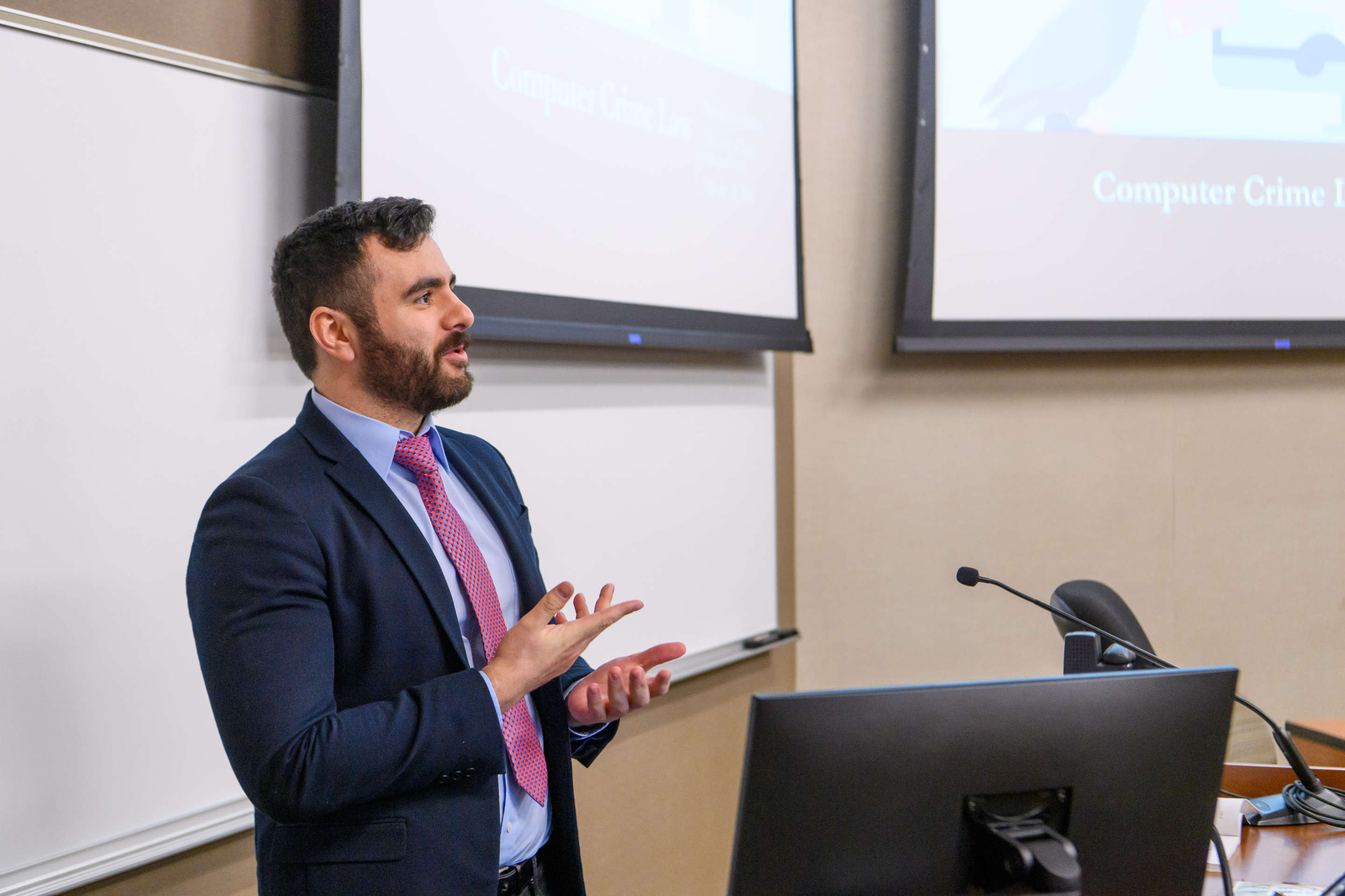 Professor Ido Kilovaty teaching in a TU College of Law classroom