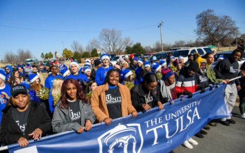 students march during martin luther king jr day parade