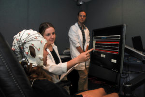 Students conducting experiments in a lab