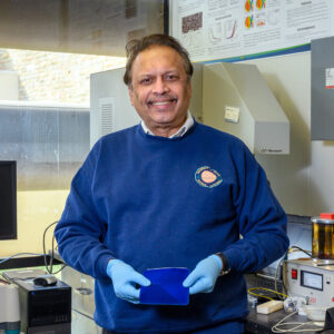 Physics Professor Parameswar Hari in the lab