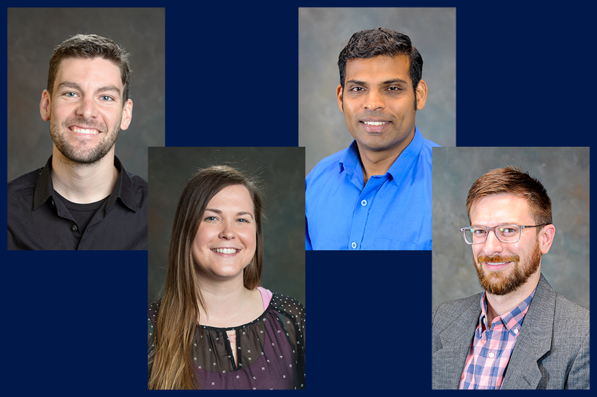collage of four professor headshots