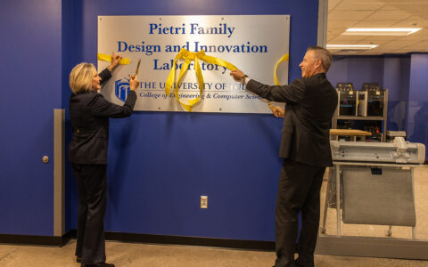 Pietri Family Design and Innovation Laboratory ribbon cutting ceremony at The University of Tulsa
