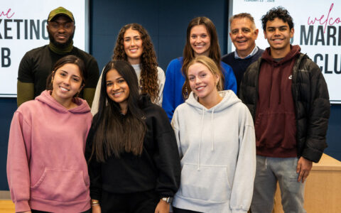 UTulsa's new Marketing Club members pose for a group photo at a recent event.