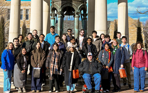 Group of international students at UTulsa during international orientation.