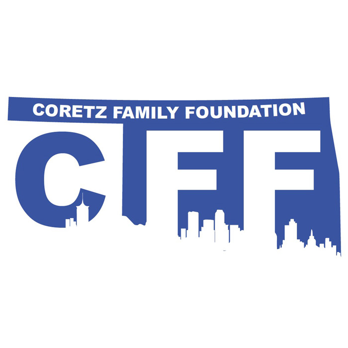 Coretz Family Foundation logo featuring a skyline silhouette.
