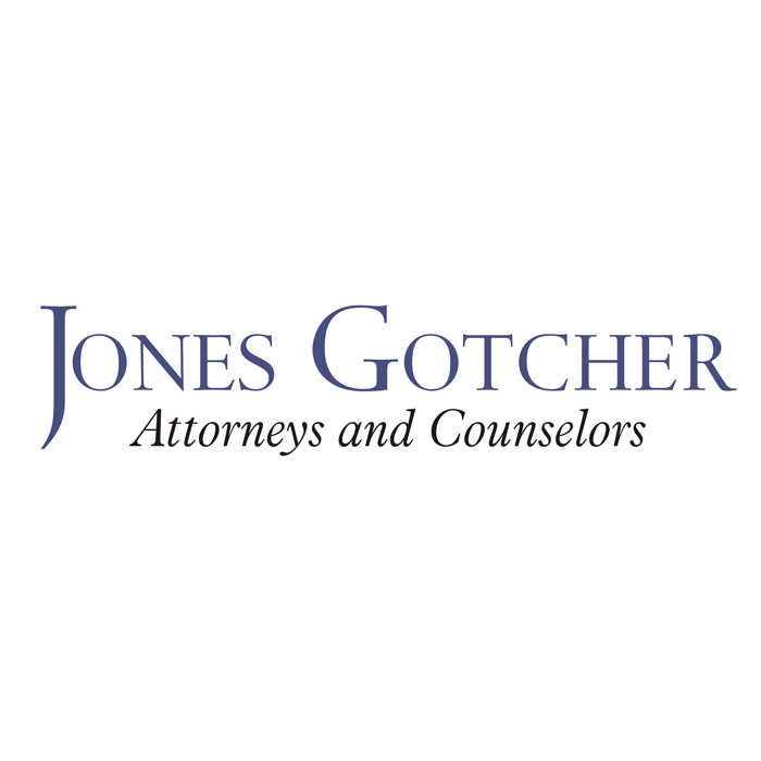 Jones Gotcher Attorneys and Counselors logo. Legal services sponsor.