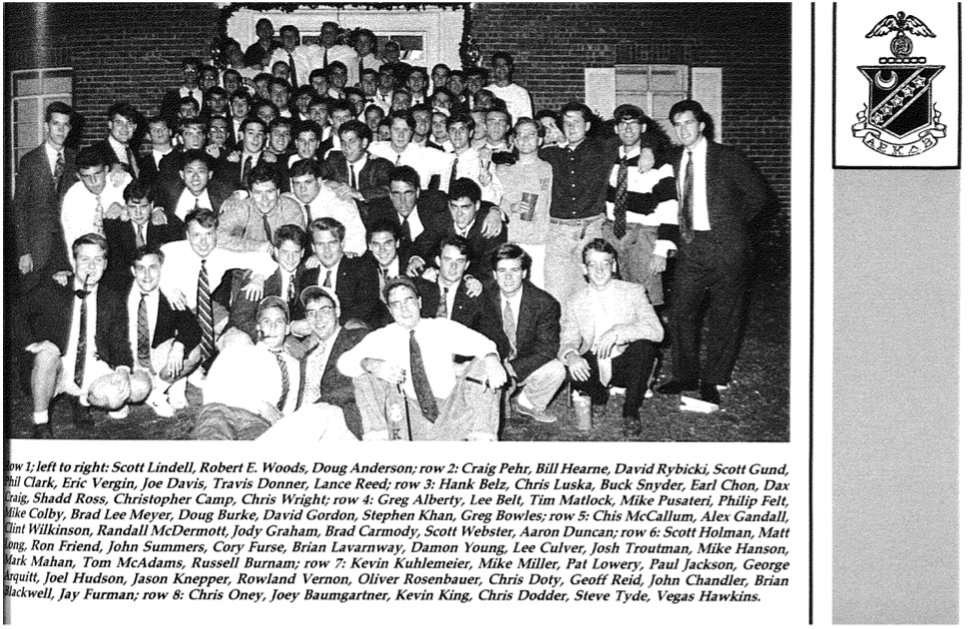 Group photo of UTulsa fraternity brothers, carrying forward a legacy.