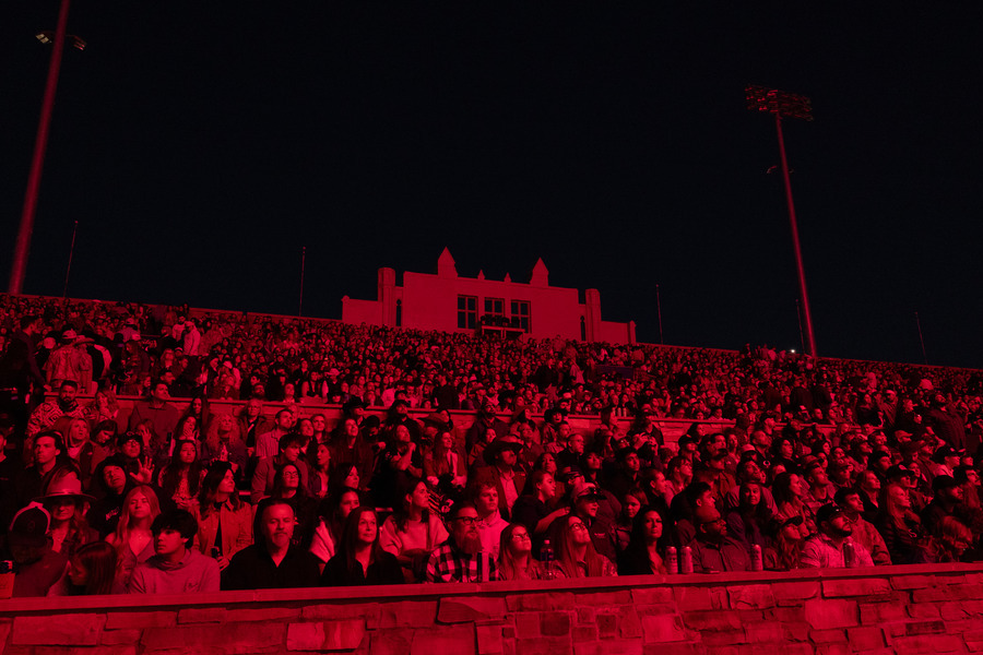 Large crowd at the Zach Bryan concert.