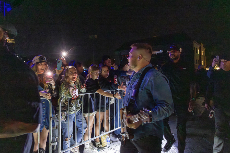 Zach Bryan greets fans at his Tulsa concert.