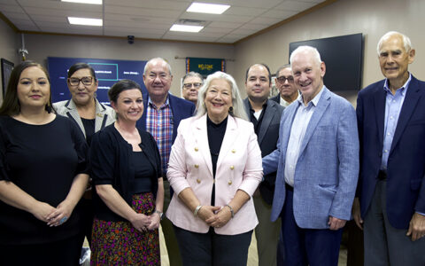 Osage Nation leaders and UTulsa representatives celebrate admission partnership.