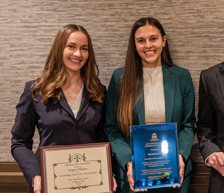 Two TU Law students receive awards at an Oklahoma Bar Association event.
