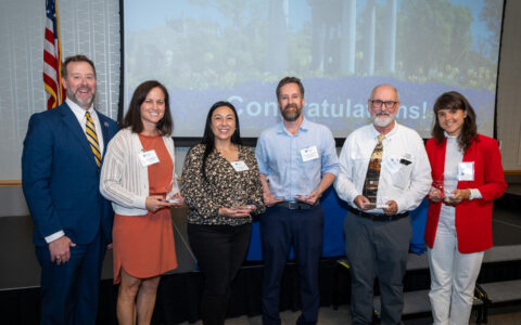 Oxley College of Health & Natural Sciences awards ceremony with faculty and honorees.