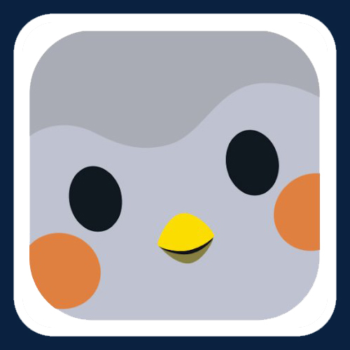 Cute bird app icon, Finch logo