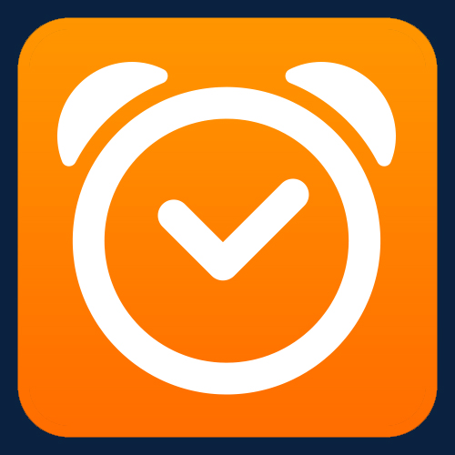 Orange alarm clock icon with checkmark Sleep Cycle logo