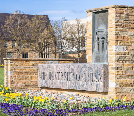 The University of Tulsa sign, a top nurse anesthesia program.