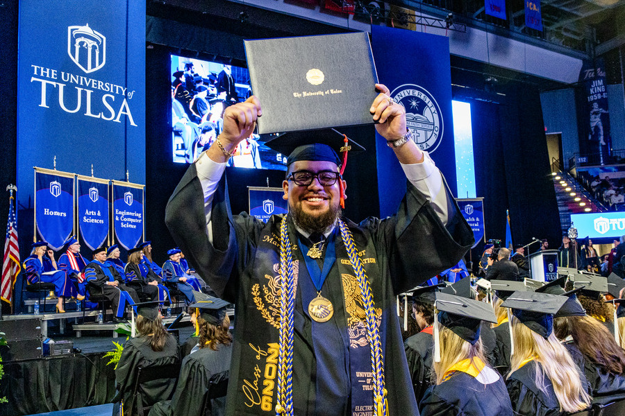 University of Tulsa graduate holds diploma at commencement 2026