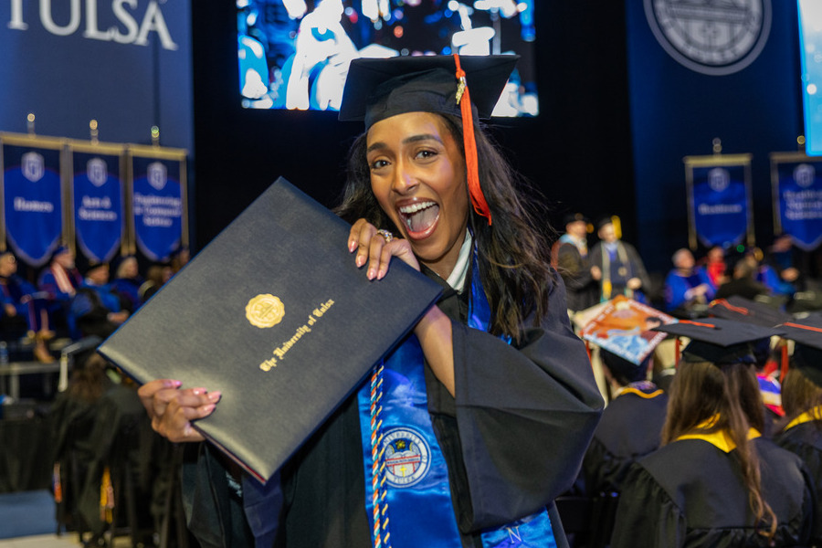 University of Tulsa graduate celebrates commencement 2026 with diploma