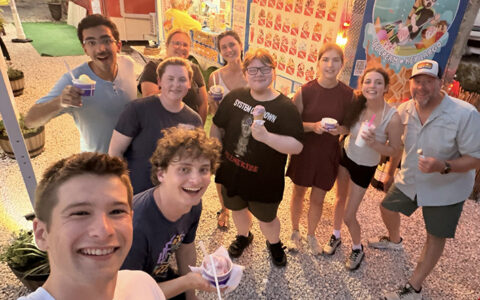 Group of people enjoying ice cream