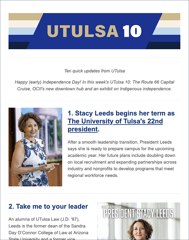 UTulsa President Stacy Leeds