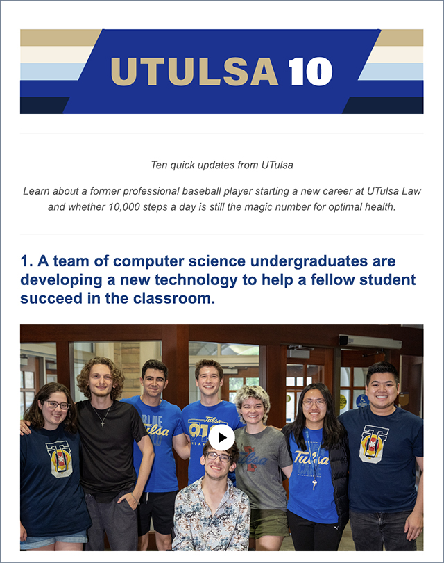 UTulsa computer science students with technology