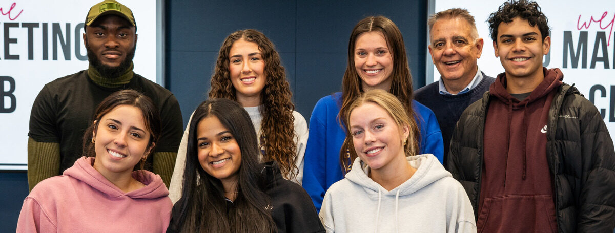 University of Tulsa students and staff at a Marketing Club meeting