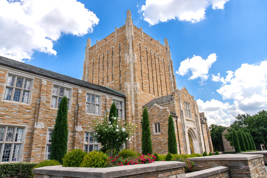Gothic architecture building on sunny day.