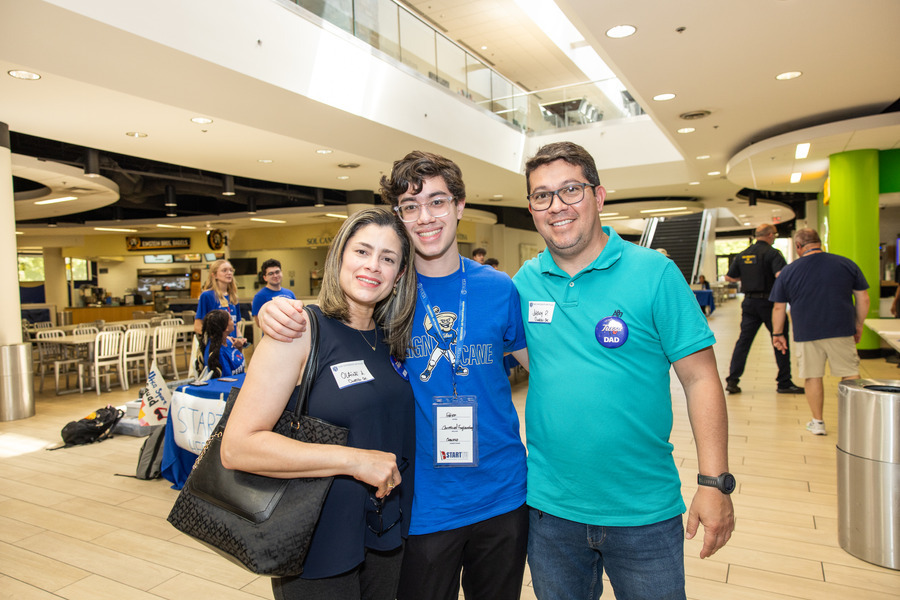 Family at orientation event