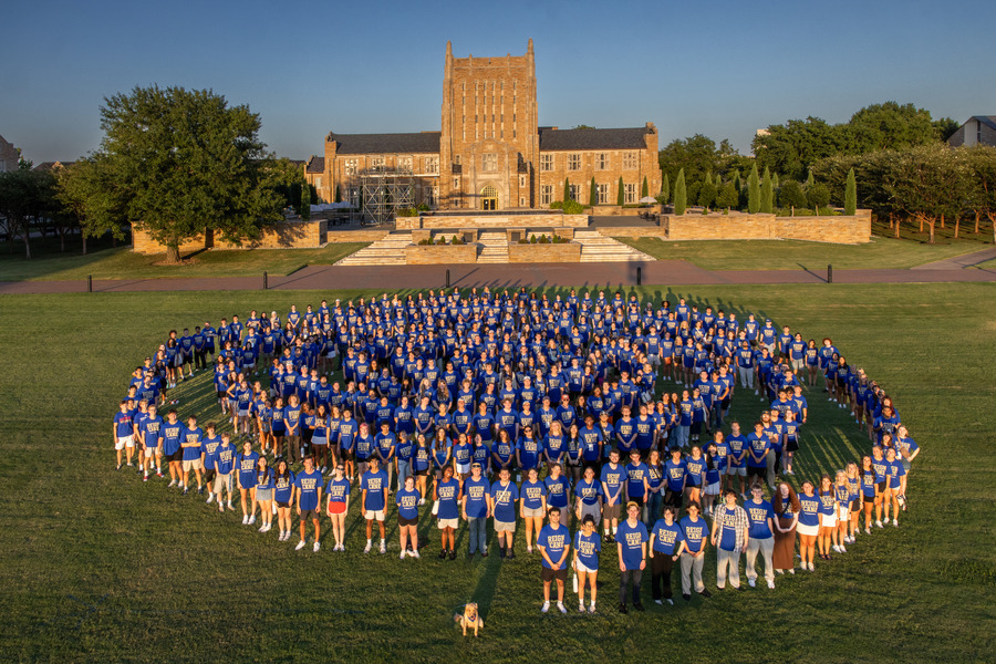 Aerial shot of the class of 2030