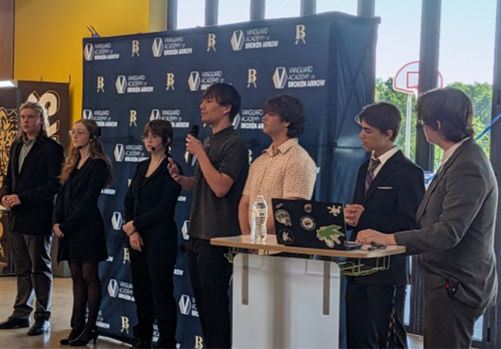 Students present at Vanguard Academy competition
