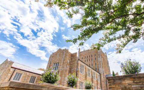 UTulsa building with lush greenery