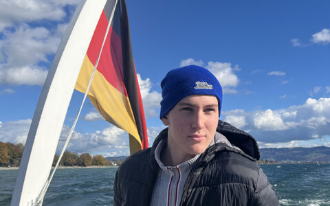 Joey DiPalma in Germany with German flag