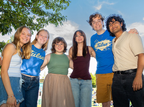Six smiling UTulsa students
