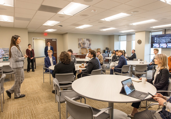 Business students in a meeting