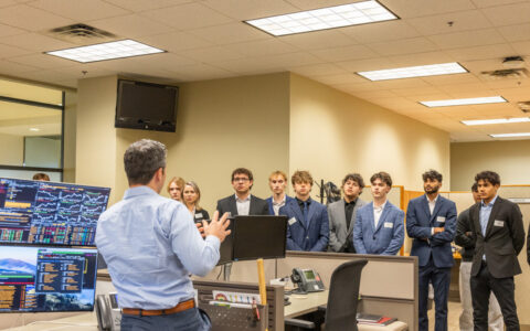 Business students in a presentation