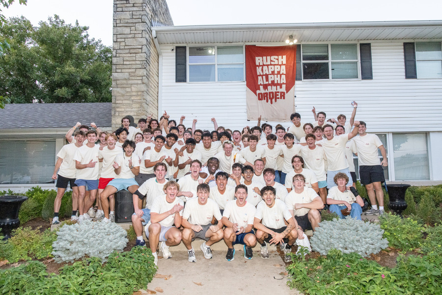 Kappa Alpha Order pose for bid day photo