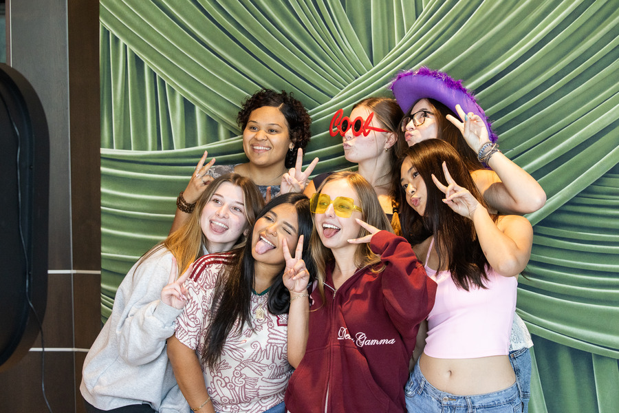 Group of young women posing for photo