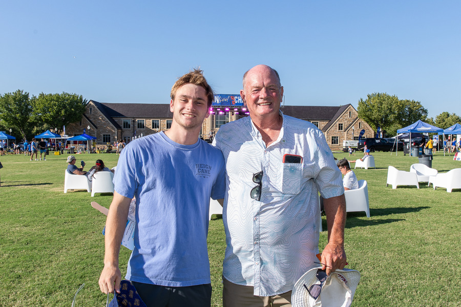 Father and son at Parent & Family Weekend