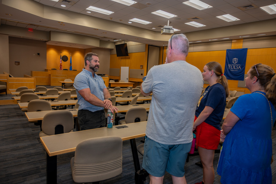 Parents visit the College of Law open house