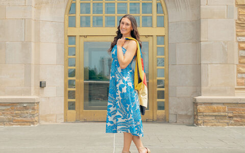 UTulsa SLP alumna in cap and gown